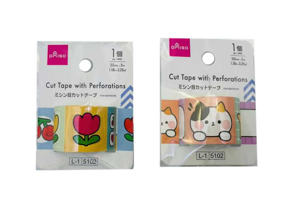 ミシン目カットテープ（動物キャラクターデザイン） ダイソー(DAISO)