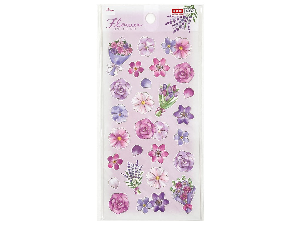 シール（フラワー、パープル） ダイソー(DAISO)