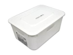 再生プラ配合スクエア収納ボックス（フタ付、浅型） ダイソー(DAISO)