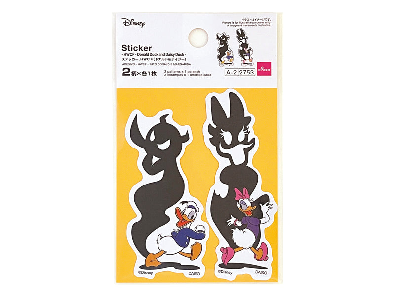 ステッカー、２枚、ＨＷＣＦ（ドナルド＆デイジー） ダイソー(DAISO)