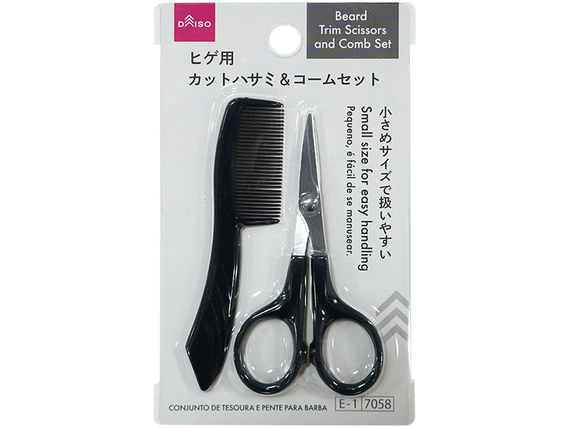 ヒゲ用カットハサミ＆コームセット ダイソー(DAISO)
